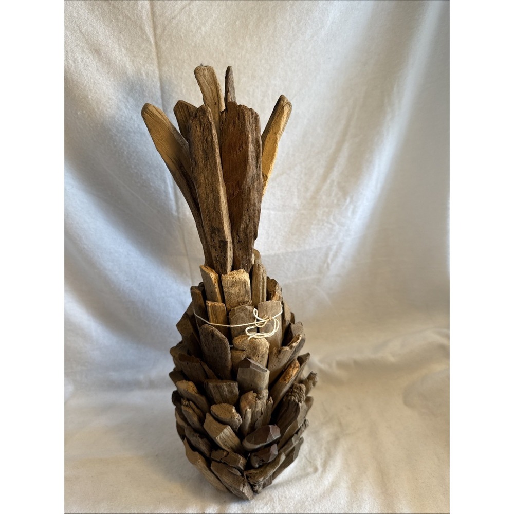 Driftwood Pineapple Decor Tropical Wood Sculpture Handcrafted In Philippines 16" - Picture 7 of 7
